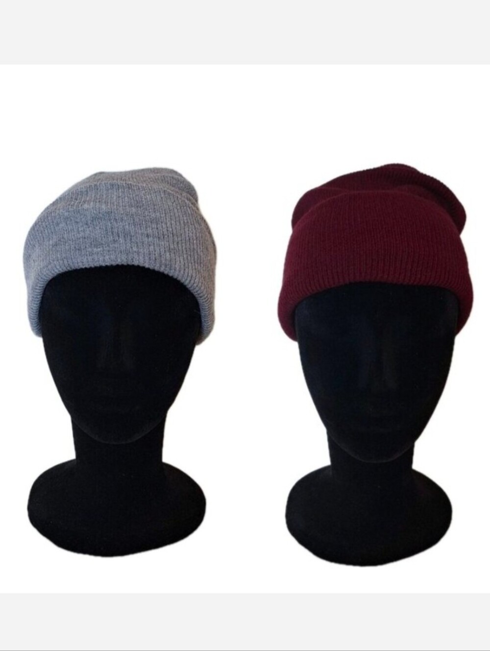 ARDENE WINTER HATS GREY AND BURGUNDY